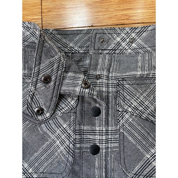 Urban Outfitters Plaid Mini Skirt with Buttons Womens Small Grey White Black - Picture 8 of 11